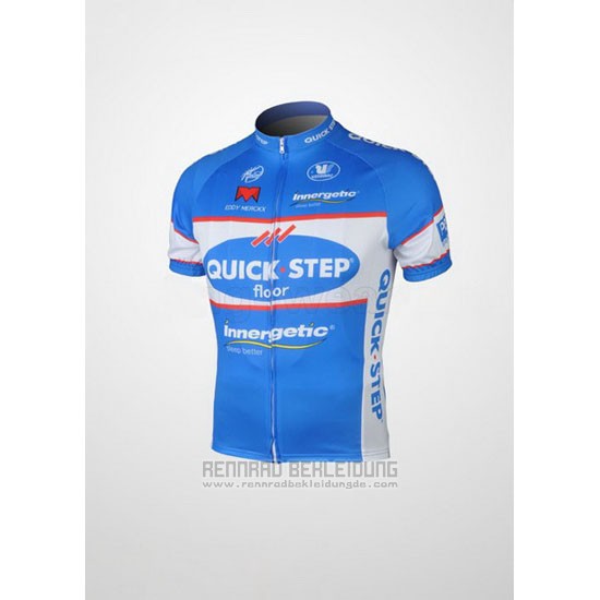 2010 Fahrradbekleidung Quick Step Floor Azurblau Trikot Kurzarm und Tragerhose - zum Schließen ins Bild klicken